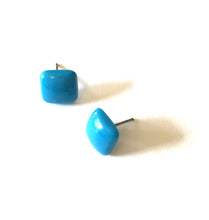 Load image into Gallery viewer, Turquoise Flat Square Stud Earrings