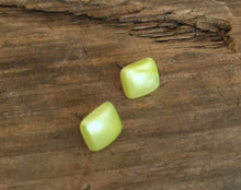 Load image into Gallery viewer, Yellow Enamel Flat Square Stud Earrings
