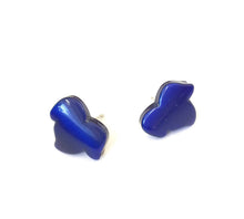 Load image into Gallery viewer, Cobalt Blue Moonglow Small Maple Leaf Stud Earrings