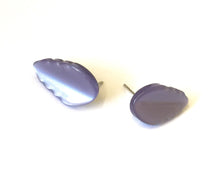 Load image into Gallery viewer, Lavender Moonglow Elm Leaf Stud Earrings
