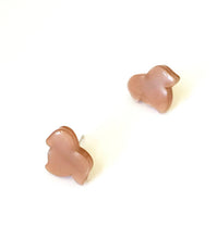 Load image into Gallery viewer, Beige Moonglow Small Maple Leaf Stud Earrings