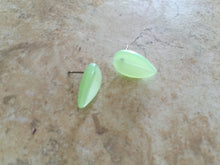 Load image into Gallery viewer, Mint Green Moonglow Small Elm Leaf Stud Earrings