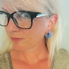 Load image into Gallery viewer, White Chunky Mod Moonglow Hoop Earrings