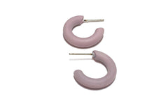 Load image into Gallery viewer, Lavender Matte Tiny Tube Hoop Earrings