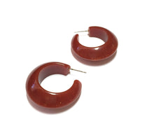 Load image into Gallery viewer, Rust Speckled Pinched Bulb Hoop Earrings