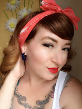 Load image into Gallery viewer, Peach Marbled PinUp Lucite Hoop Earrings
