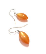 Load image into Gallery viewer, Tangerine Moonglow Pod Drop Earrings