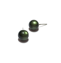 Load image into Gallery viewer, Forest Green Moonglow Ball Stud Earrings