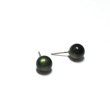 Load image into Gallery viewer, Forest Green Moonglow Ball Stud Earrings