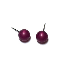 Load image into Gallery viewer, Violet Purple Vintage Lucite Moonglow Ball Stud Earrings