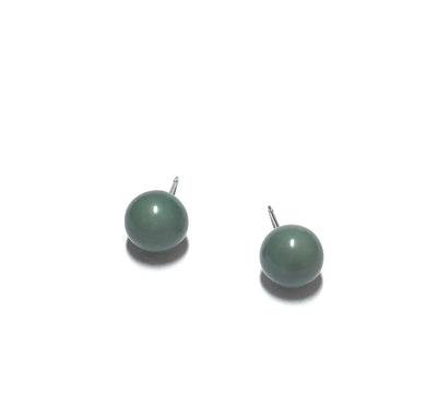 Teal Vintage Lucite Ball Stud Earrings