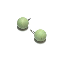 Load image into Gallery viewer, Mint Green Marbled Matte Ball Stud Earrings
