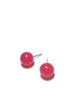 Load image into Gallery viewer, Hot Pink Marbled Ball Stud Earrings