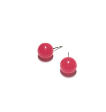 Load image into Gallery viewer, Hot Pink Marbled Ball Stud Earrings
