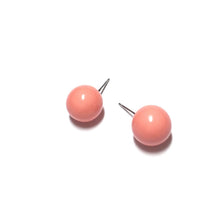 Load image into Gallery viewer, Coral Peach Ball Stud Earrings