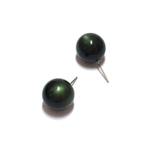 Load image into Gallery viewer, Forest Green Moonglow Ball Stud Earrings