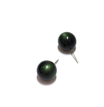 Load image into Gallery viewer, Forest Green Moonglow Ball Stud Earrings