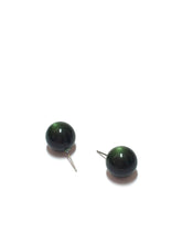 Load image into Gallery viewer, Forest Green Moonglow Ball Stud Earrings