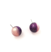 Load image into Gallery viewer, Pink and Purple Harlequin Moonglow Ball Stud Earrings
