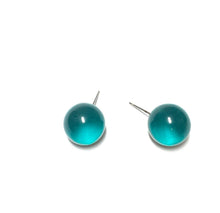 Load image into Gallery viewer, Emerald Green Transparent Ball Stud Earrings
