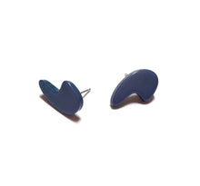 Load image into Gallery viewer, Slate Blue Mod Swish Stud Earrings | for punctuation lovers