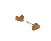Load image into Gallery viewer, Honey Gold Moonglow Lucite Comma Stud Earrings