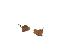 Load image into Gallery viewer, Honey Gold Moonglow Lucite Comma Stud Earrings