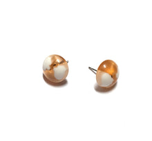 Load image into Gallery viewer, Beige Peach and White Batik Retro Button Stud Earrings