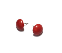 Load image into Gallery viewer, Rusty Red Retro Button Earrings