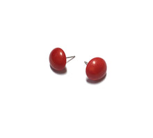 Load image into Gallery viewer, Rusty Red Retro Button Earrings