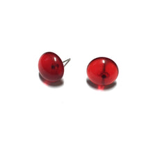 Load image into Gallery viewer, Ruby Red Transparent Retro Button Stud Earrings