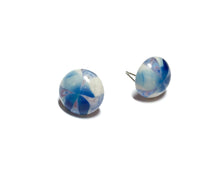 Load image into Gallery viewer, Blue and Grey Sky Burst Retro Button Stud Earrings