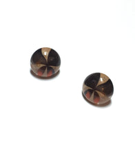 Load image into Gallery viewer, Beige and Brown Kaleidoscope Retro Button Stud Earrings