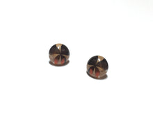 Load image into Gallery viewer, Beige and Brown Kaleidoscope Retro Button Stud Earrings