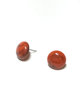 Load image into Gallery viewer, Coral Marbled Small Retro Button Stud Earrings - 14mm