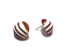 Load image into Gallery viewer, Tortoise Stripe Retro Button Stud Earrings