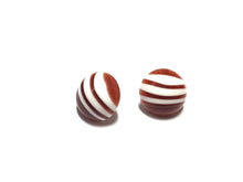 Load image into Gallery viewer, Tortoise Stripe Retro Button Stud Earrings