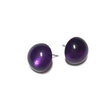 Load image into Gallery viewer, Dark Purple Moonglow Retro Button Stud Earrings