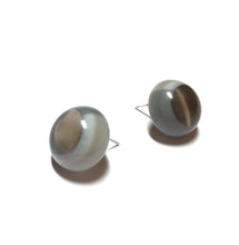 Load image into Gallery viewer, Grey and Smoke Retro Button Stud Earrings