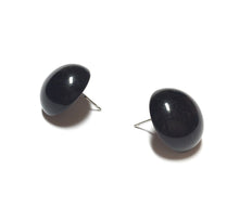 Load image into Gallery viewer, Jet Black Retro Button Stud Earrings