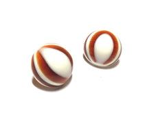 Load image into Gallery viewer, Tortoise &amp; Cream Marbled Bullseye Retro Button Stud Earrings