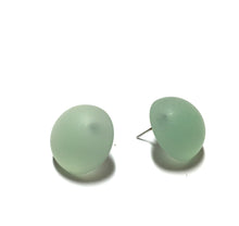 Load image into Gallery viewer, Seafoam Sea Glass Retro Button Stud Earrings