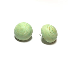Load image into Gallery viewer, Light Green Matte Marbled Retro Button Stud Earrings