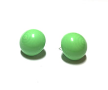 Load image into Gallery viewer, Bright Lime Green Retro Button Stud Earrings