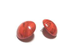 Load image into Gallery viewer, Coral Marbled Large Retro Button Stud Earrings - 24mm