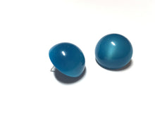 Load image into Gallery viewer, Aqua Blue Moonglow Retro Button Stud Earrings