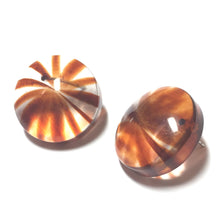 Load image into Gallery viewer, Tortoise and Clear Starburst Retro Button Stud Earrings