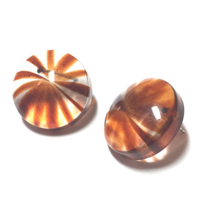Tortoise and Clear Starburst Retro Button Stud Earrings