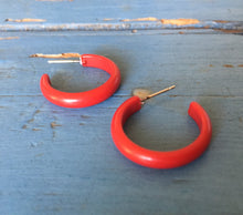 Load image into Gallery viewer, Brick Red Skinny Perfect Hoop Earrings