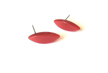 Load image into Gallery viewer, Cherry Red Moonglow Lucite Marquis Stud Earrings